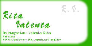 rita valenta business card